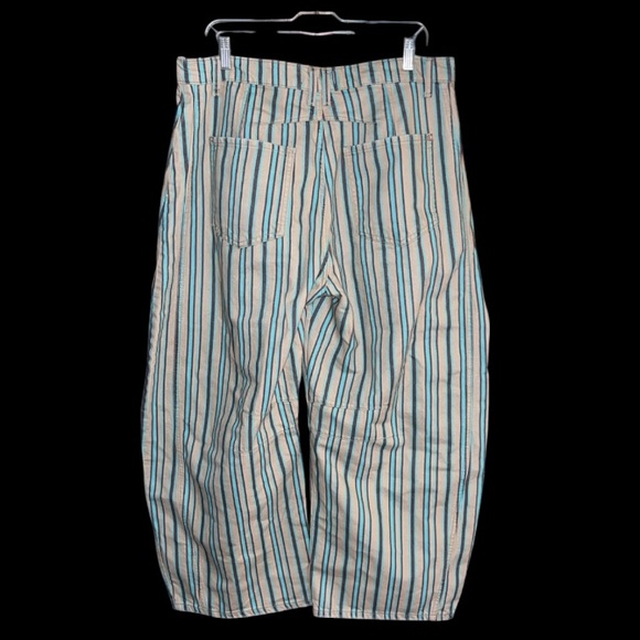 Free People We The Free Good Luck Printed Barrel Jeans Striped Size 31 - Picture 5 of 9